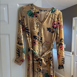 Amazon Multicolor Floral Long Sleeve Dress